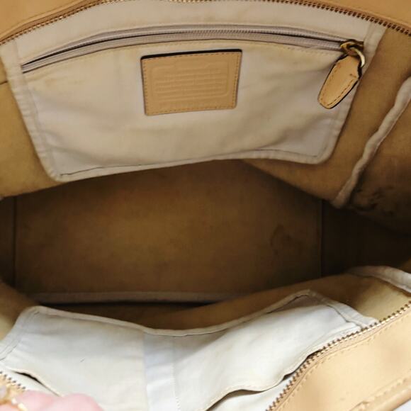 Coach Beige Leather Tote Bag - Spacious and Stylish! - Picture 8 of 14